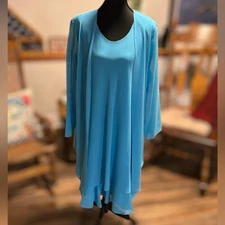 Draper's & Damon's Aquamarine Blue Special Occasion Flirty Jacket Dress Size 12