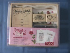 PSX Design a Card Kit ROSE INVITATION Makes 10 Cards Rubber Stamps NEW 