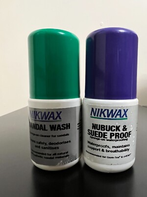 Bundle of NIKWAX Sponge-on Nubuck & Suede Proof and Sandal Wash 2.1  oz / 60 mL