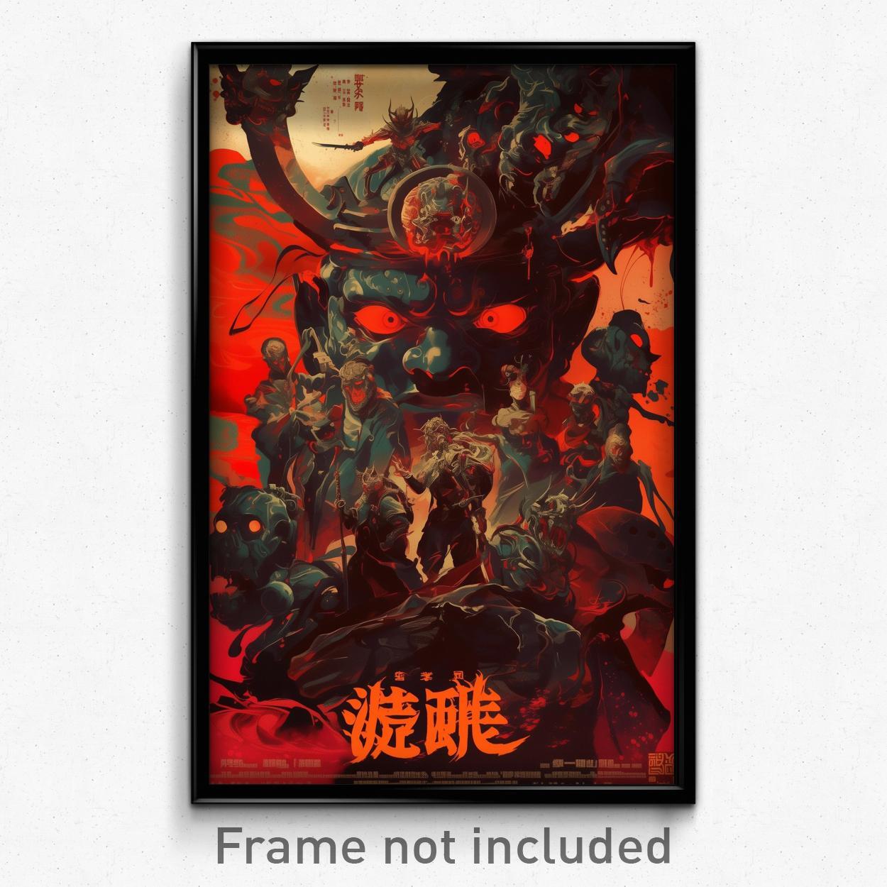 Vintage Chinese Psychedelic Film Poster - Unusual Ravine Retro Art Print