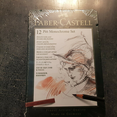 Faber-Castell 112975 - Pitt Monochrome Set im Metalletui, klein, 12-teilig 