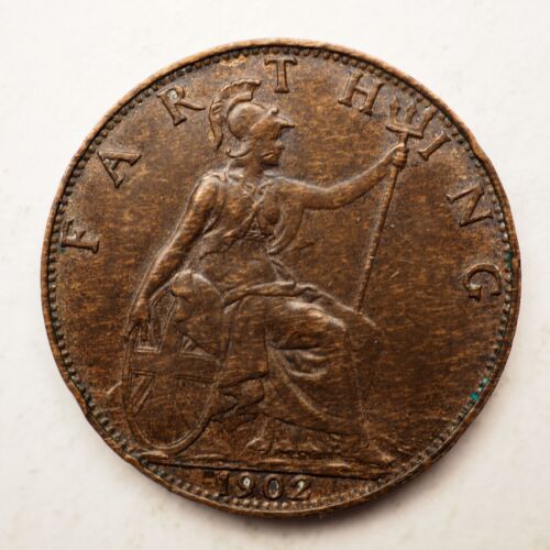 1902 Great Britain 1 FARTHING FREE SHIPPING M4461