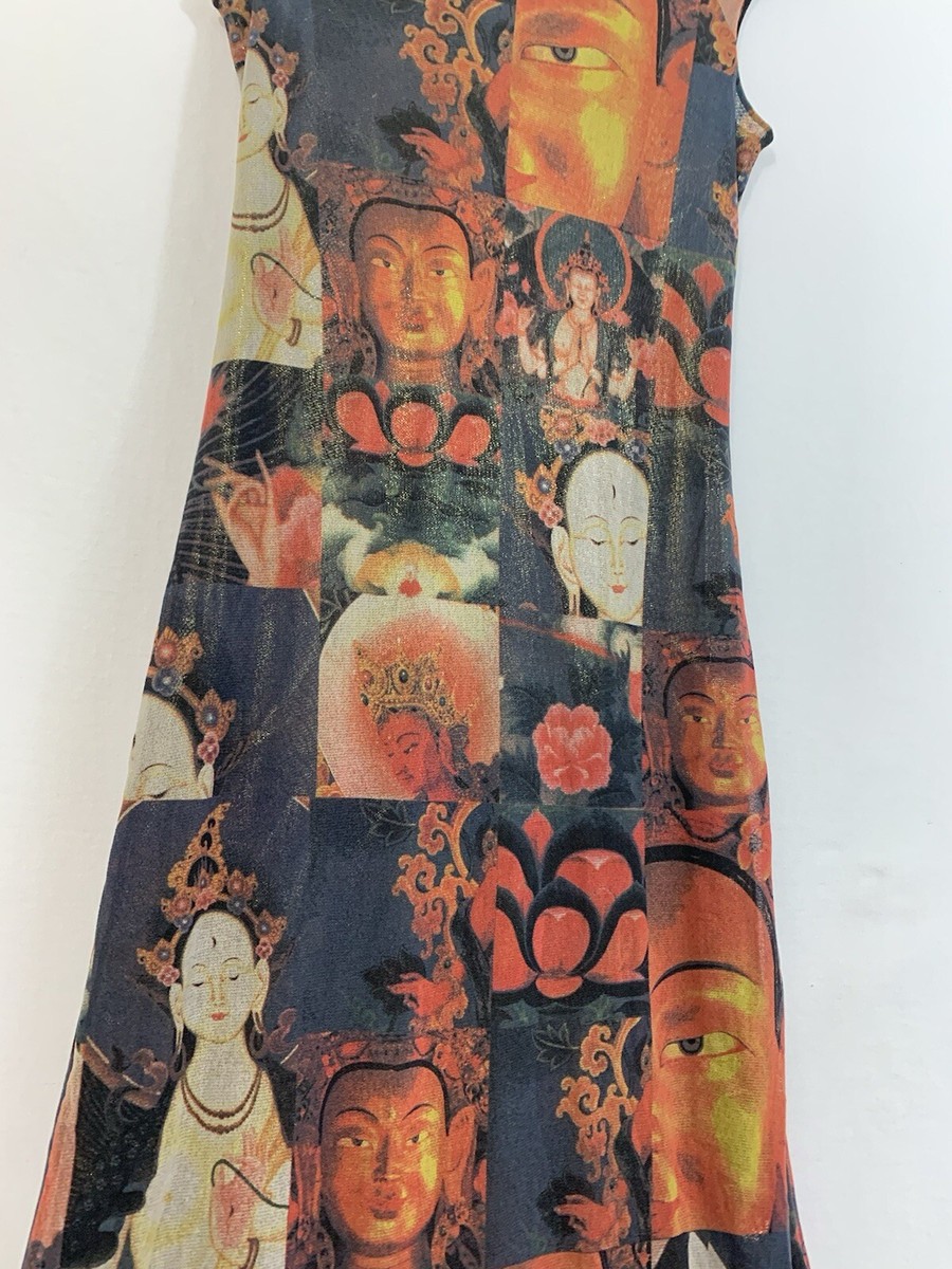 RARE Vivienne Tam Vintage 90's Y2K Shimmer Mesh Buddha Print RARE Vivienne Tam Vintage 90's Y2K Shimmer Mesh Buddha Print