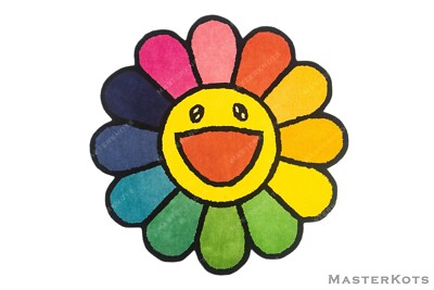Murakami Smiley Flower Multicolored Hand Tufted 100% Wool Soft