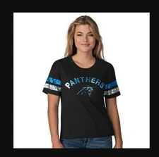 New Official NFL Carolina Panthers G-III Big Game Scoop Short Sleeve T-Shirt