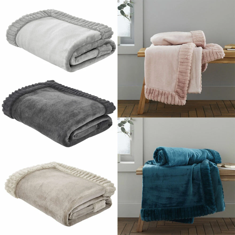 Catherine lansfield online faux fur throw