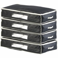 Infactory 4Er-Set Unterbettkommoden Mit Sichtfenster & Handgriffen, 100X48X18 Cm