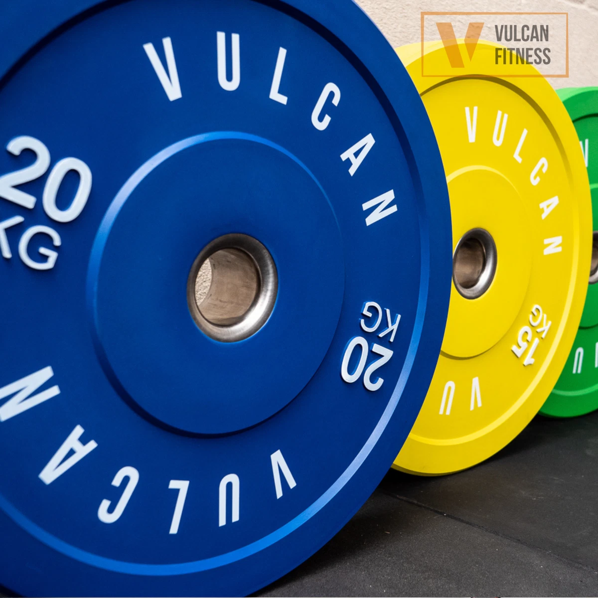 NEW VULCAN Olympic Colour Bumper Weight Plates Set IN STOCK