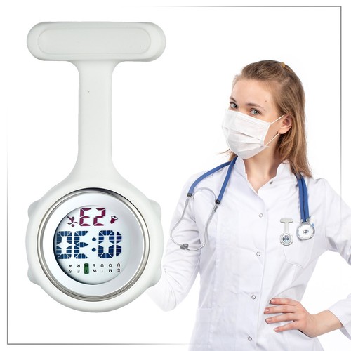 Silicone Digital Nurse Watch Fob Watch Pin-on Brooch Lapel Hanging Pockect Watch - Picture 9 of 14