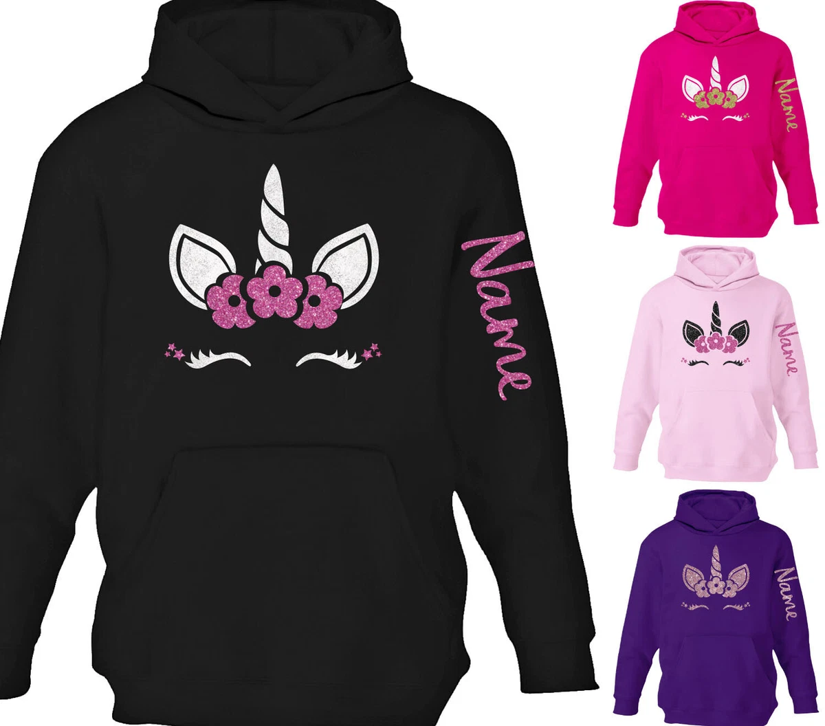 Personalised unicorn hoodie sale