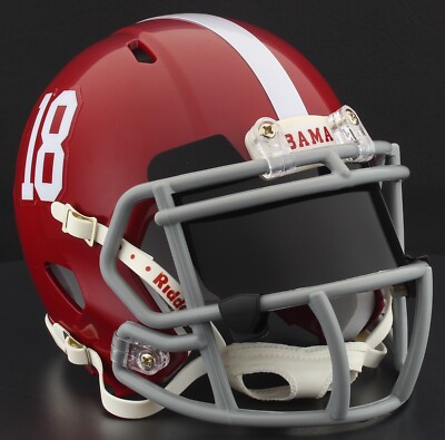 authentic alabama football helmet Riddell NCAA Crimson Tide Speed Mini Half-Scale Display Collectible, 5.5 Inch, Autograph Ready, Officially Licensed Based on our most popular on Alabama Crimson Tide Riddell #18
