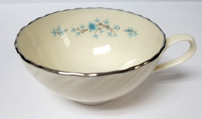 Lenox Chanson Replacement Cup Ivory Blue Flowers Swirled Platinum Trim