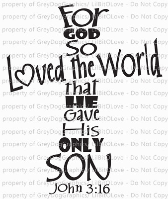 JOHN 3:16 Vinyl Window Decal – Oracal Quality, Easy Apply