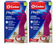 Playtex Living Reusable Cleaning Gloves with Drip-Catch Cuff, Size Large 2 Pairs