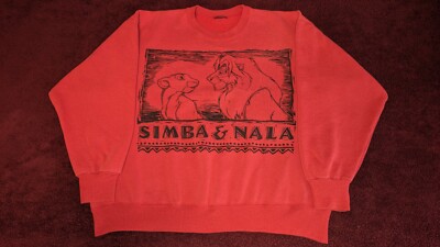 Vintage The Lion King Sweatshirt Adult Large XL Simba Nala