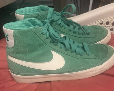 green suede nike high tops