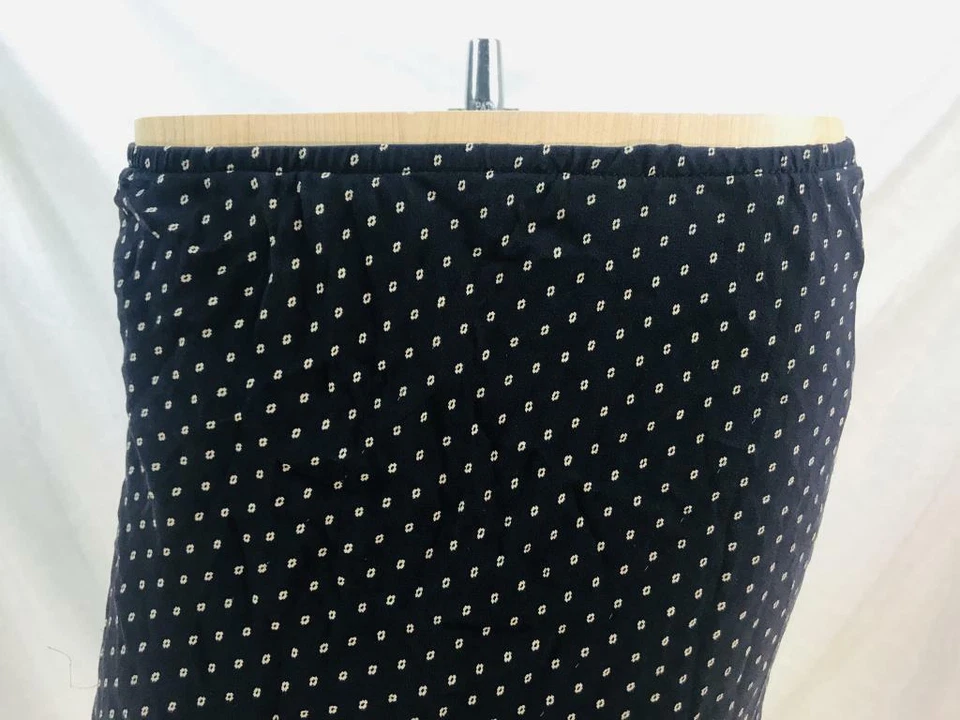 Falda Larga Robbie Bee Seda Negra Lunares Dobladillo Alto-Bajo Cintura Elástica Talla 6 Foto 3 de 4