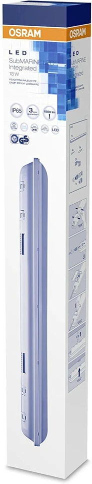 OSRAM LED Feuchtraum-Leuchte, IP65, kaltweiß, 59cm, blendfrei, matt, 1500 Lumen - Bild 4 von 4