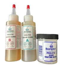 Brampton Pro Fix Quick Cure 8oz Kit Golf Shaft Epoxy + Glass Shafting Beads