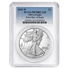 2025-W Proof $1 American Silver Eagle PCGS PR70DCAM FDOI Blue Label White Frame