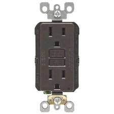 Leviton Smartlockpro Gfci Outlet 15A 125V Duplex Brown Nema 5-15R