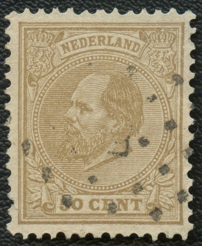 1872 Used Netherlands 50c Scott #31 Bister Cancel Stamps
