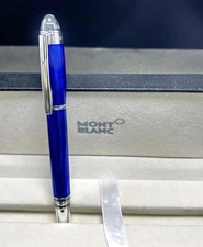 Montblanc Starwalker Roller Ballpoint Pen Blue Body + Silver Clip I Black Ink