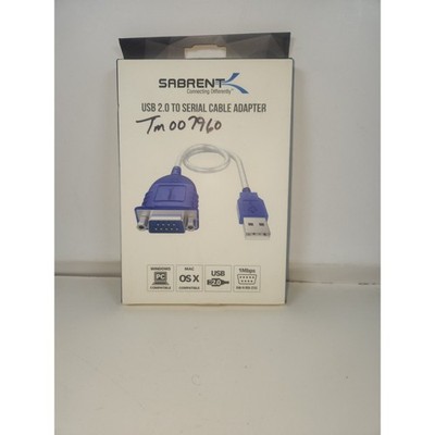 SABRENT CB-DB9P USB 2.0 TO SERIAL CABLE ADAPTER DB9 RS-232 FOR PC/MAC NEW