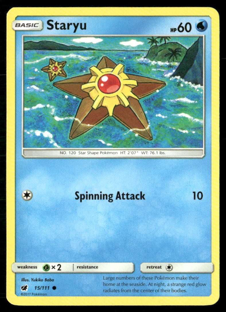 Staryu 15/111 Common Crimson Invasion Pokemon Lightly Played