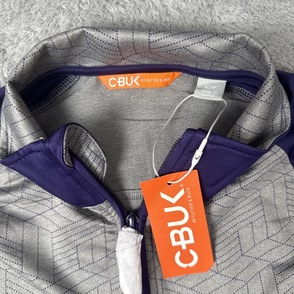 Pullover de golf CBUK 1/4 cremallera para mujer pequeño rendimiento púrpura y gris nuevo con etiquetas Foto 2 de 4