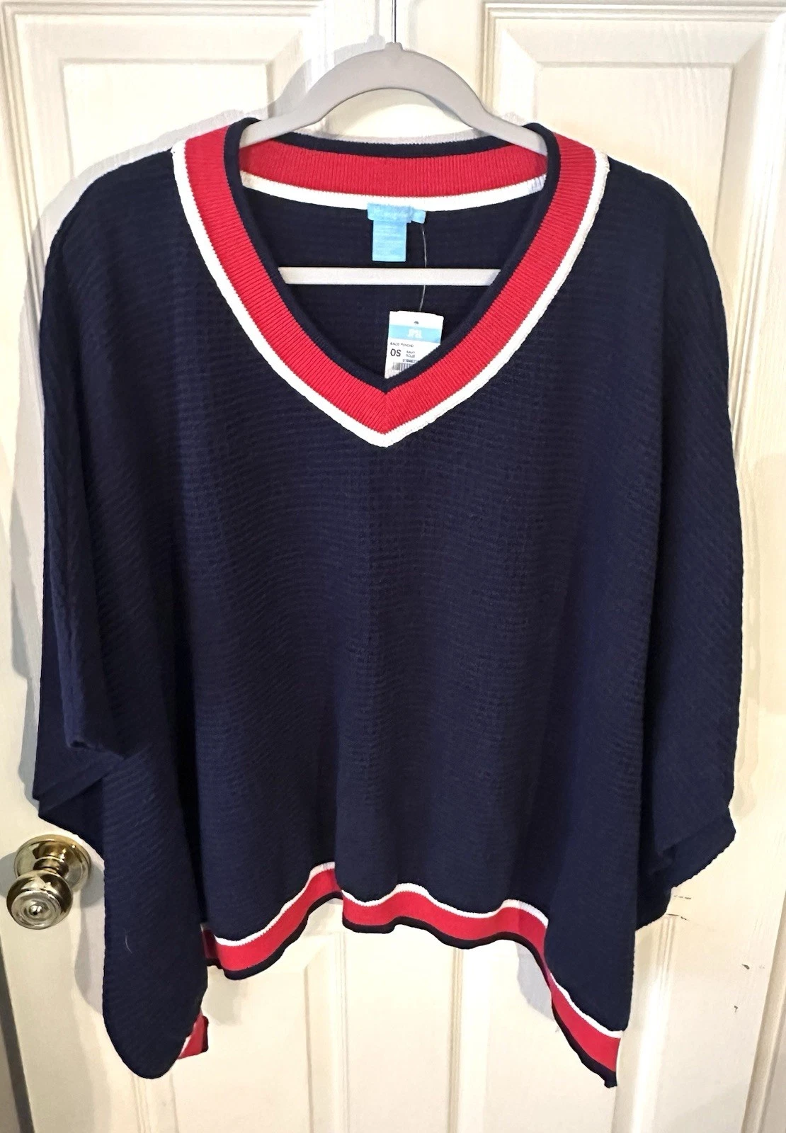 NWT J. McLaughlin MACIE PONCHO Navy One-Size MSRP $228
