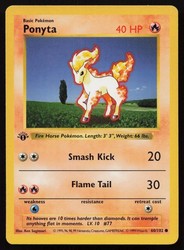 Ponyta 60/102 1st Edition Shadowless Base Set