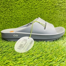 Oofos OOahh Mens Size 11 Slate Gray Beach Walking Outdoor Recovery Slide Sandals