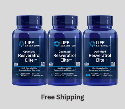 3 X Life Extension Optimized Resveratrol Elite (60 capsules) - New & FS