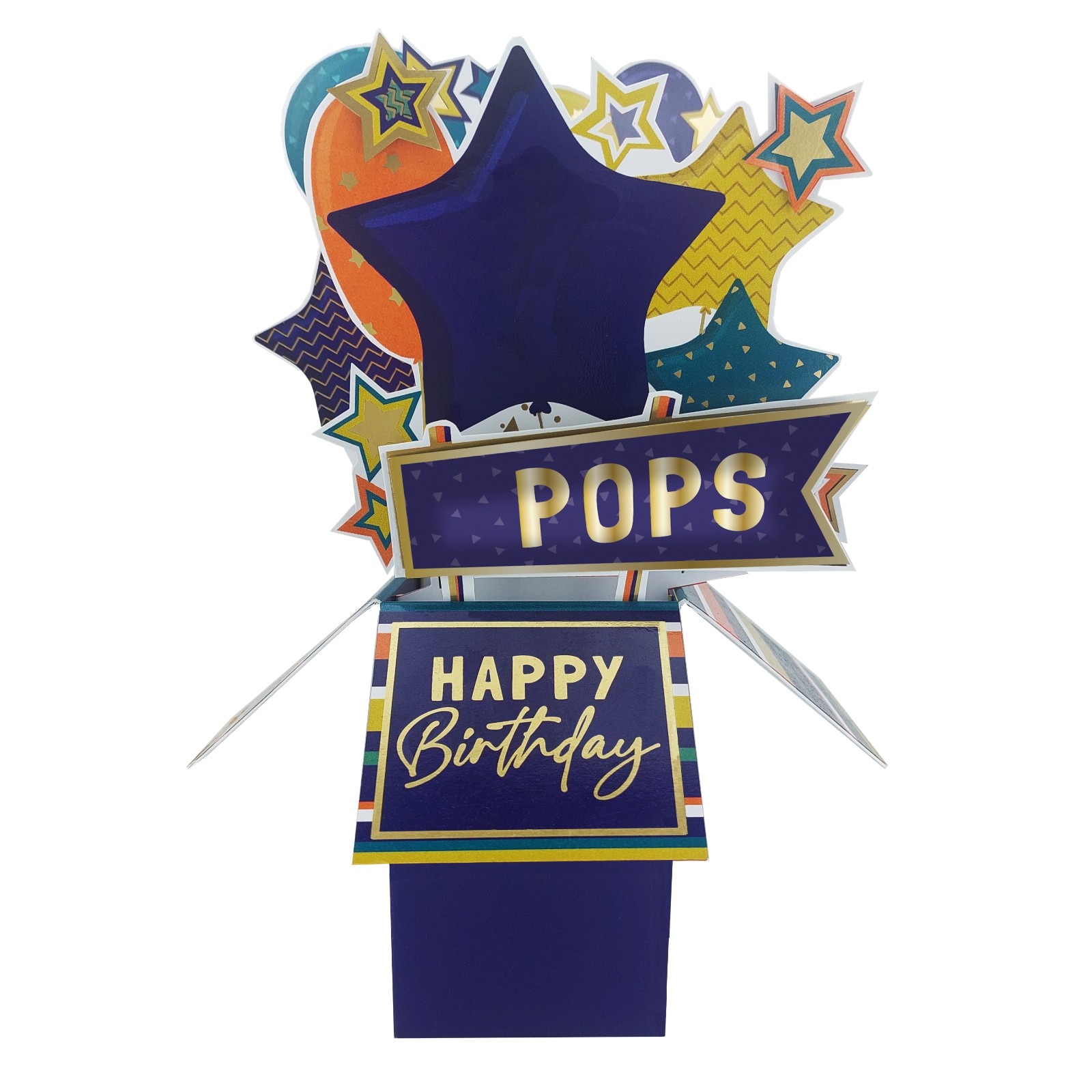 Clever Cubes Pops Pop Up Birthday Card For Father Grandfather 3D Cube Card
