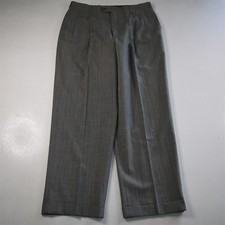 Vtg Austin Reed 34x30 Gray Glenn Check Wool Pleated Cuffed Classic Mens Pants