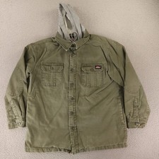 Dickies Jacket Mens L Green 100 Cotton Duck Canvas Hooded Pockets Workwear