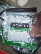 ZEN Super Slim Menthol Filter Tips - 5 Bags - Resealable 200 Cigarette Bag