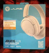 JLab JBuds Lux ANC Bluetooth Wireless Headphones, Active Noise Cancelling -White