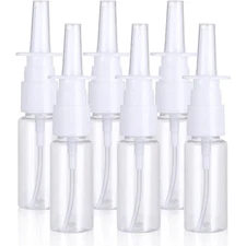 Refillable Empty Nasal Spray Bottles 20ml PET 6 Pack Reusable Atomiser for