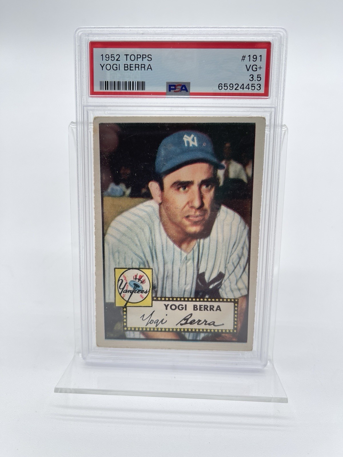 1952 Topps Yogi Berra #191 PSA 3.5 VG+ view 1