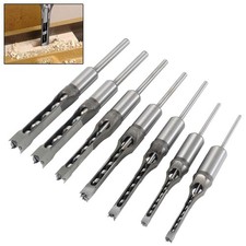 7 Pcs Square Hole Mortise Drill Bit High Speed Steel Woodworking Hole Saw Set