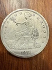 1877-S Silver Trade Dollar T$1 — VF+/XF Details — Rim Bumps