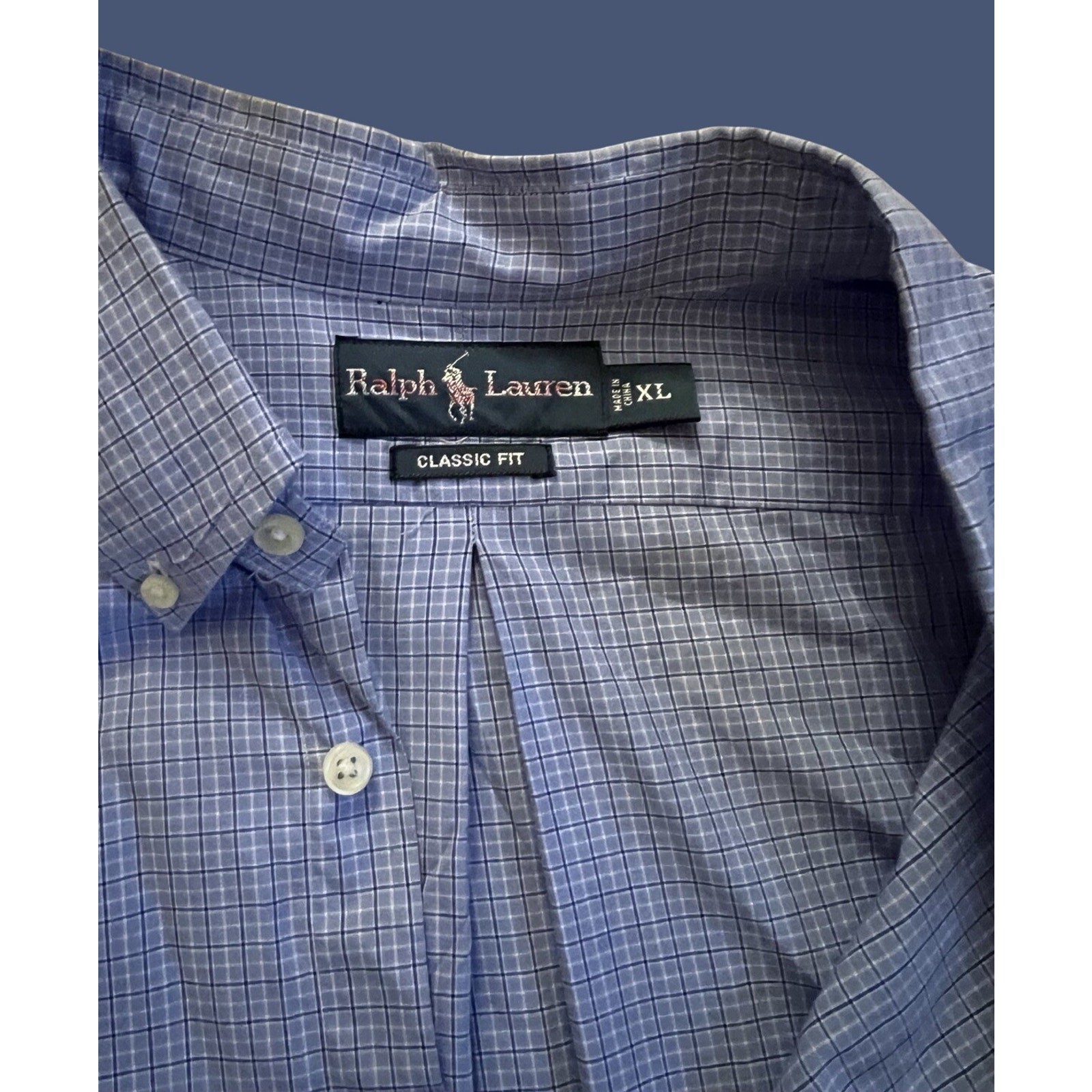 RALPH LAUREN Blue Plaid Classic Fit Button Up Long Sleeved Shirt| Men’s Size: XL thumbnail 6