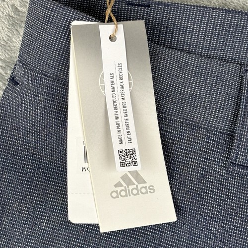Adidas Pants Mens 38X32 Blue Crosshatch Golf Tapered Lightweight Stretch NWT - Picture 7 of 20