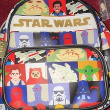 Disney Star Wars Backpack with Yoda, Darth Vader, Stormtrooper Character Print
