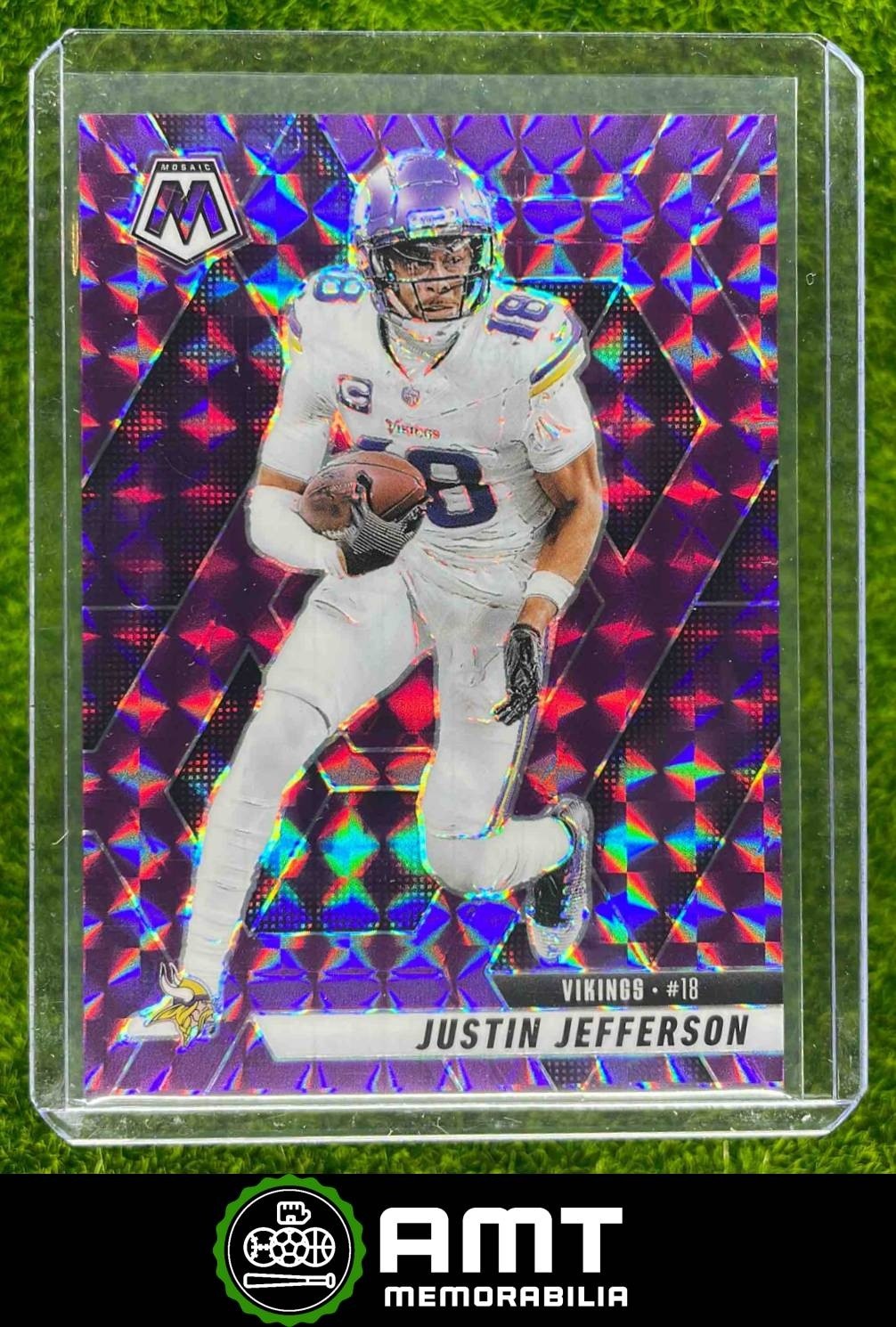 Justin Jefferson 2025 Panini Mosaic Purple Prizm 39/49 Minnesota Vikings #19