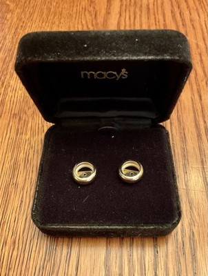 14k Yellow Gold Earring Jackets Hallmarked Nabco Circle / Ring Shape Enhancers