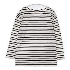 MARGARET HOWELL 578-169503 Cotton Border Tops Long T-shirt White black 5-081...