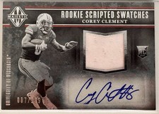 Corey Clement 2017 Panini Majestic RC Patch Auto Scripted Swatches 199 Wisconsin
